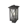 Z-Lite Brookside 1 Light Outdoor Post Mount Fixture, Black And Clear Seedy 583PHMS-BK